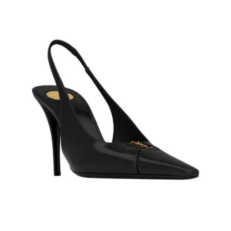 SAINT LAURENT Babylone Slim Heel High Heels 9cm Women's Black-2