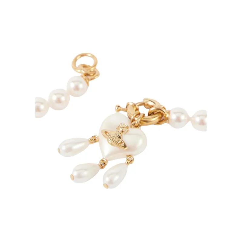 Vivienne Westwood Recycled Brass, Glass Pearl Necklaces Unisex Gold-3