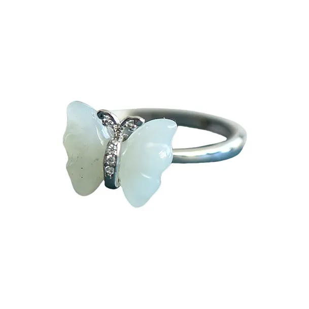 Jade Ink Love Rings White Jade Women's-0