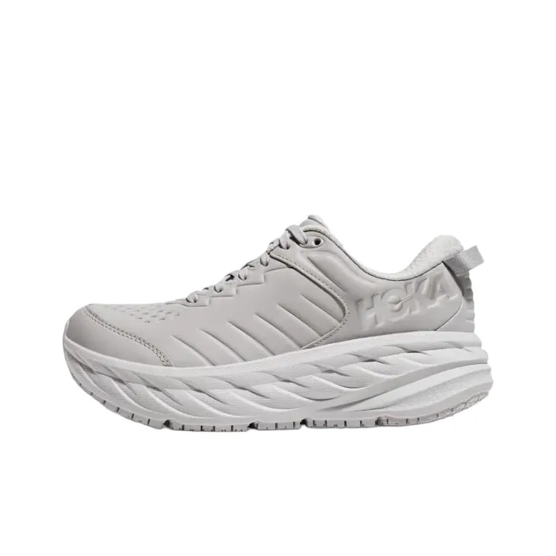 HOKA ONE ONE Bondi SR Anti Slip Wear Resistant Low Top Casual Running Shoes Men's Gray White-0