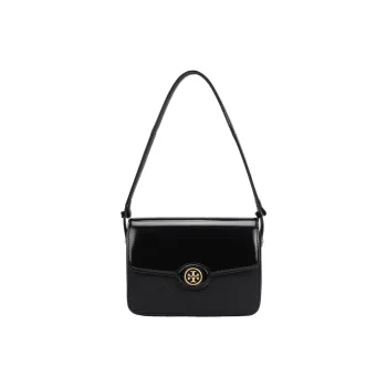 TORY BURCH T Monogram Cotton Shoulder Bag Women's Black