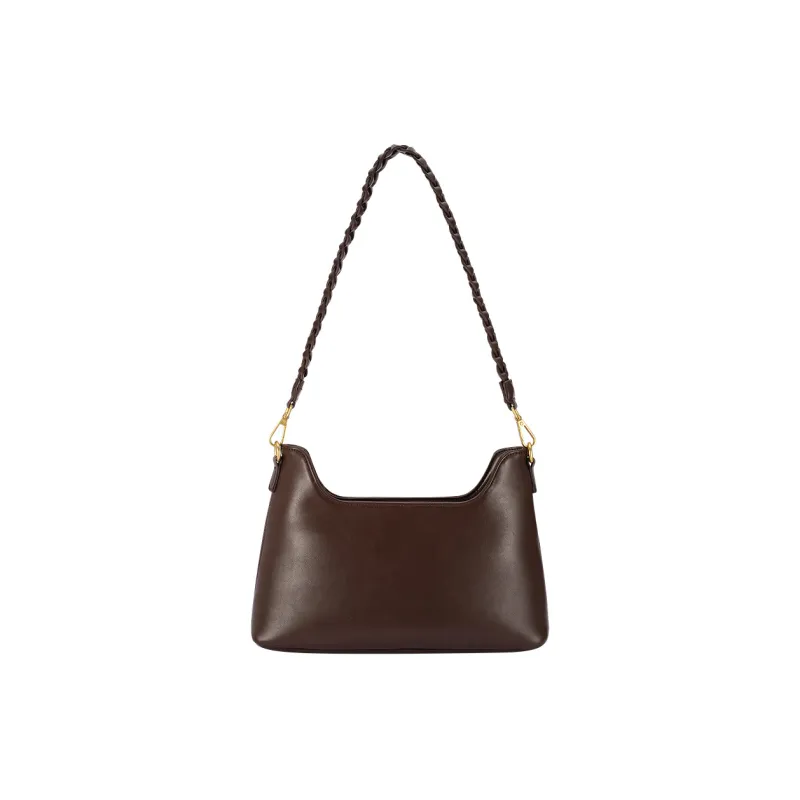 AJIDOU Artificial Leather Shoulder Bag Medium Size Women's Coffee-1