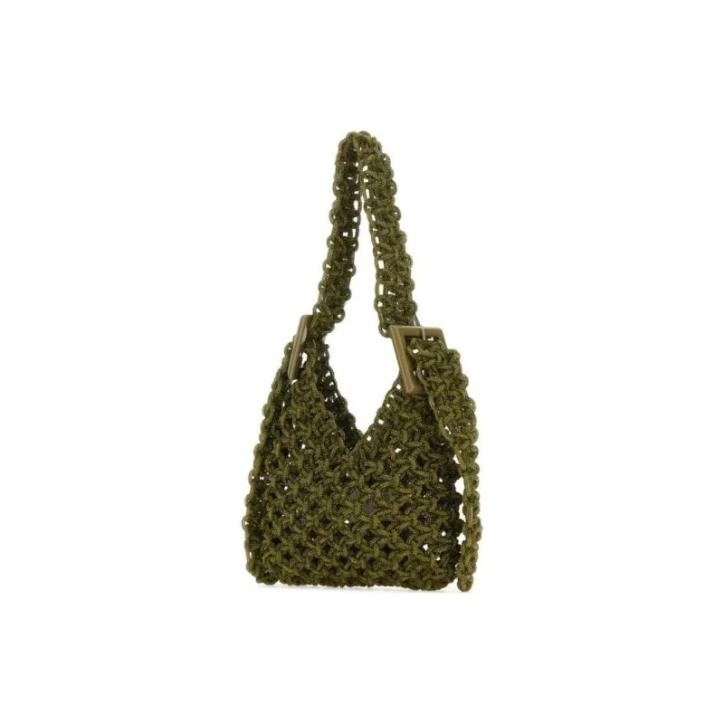 HIBOURAMA Rhinestone Shoulder Bag Women's Green-1