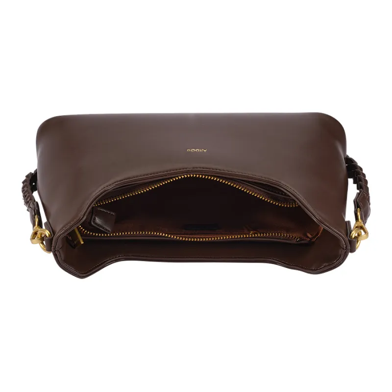 AJIDOU Artificial Leather Shoulder Bag Medium Size Women's Coffee-3