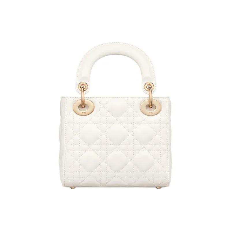 DIOR Lady Dior Sheepskin Shoulder Bag, Crossbody Bag, Handbag Small Size Women's Milk White-2