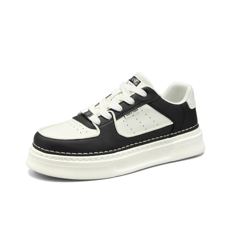 AOKANG Air Force One Series Skateboard Shoes Men Low Top White Green, Black White-9