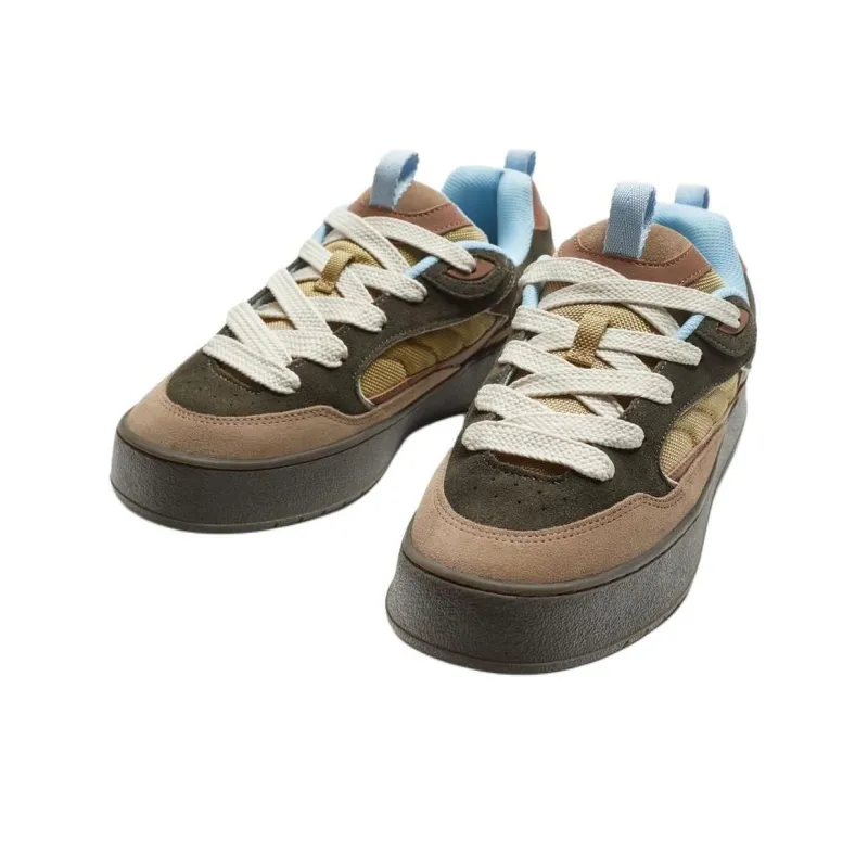 ZARA Low Top Skateboard Shoes Men's Brown-1