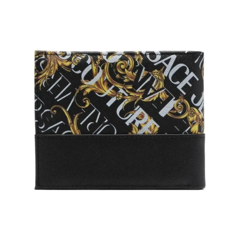 VERSACE JEANS COUTURE Calfskin Wallet Men's Black-1