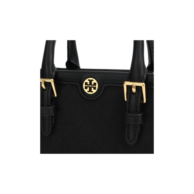 TORY BURCH Mini T Monogram Bag Black-4