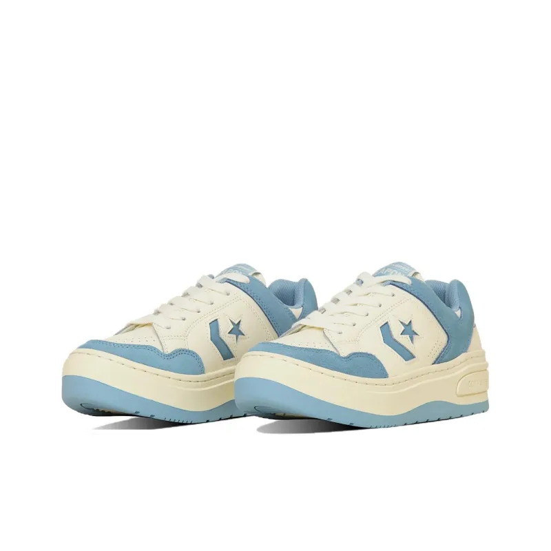 Converse Weapon Non-slip Lightweight Low-Top Casual Shoes Women's White Blue-2