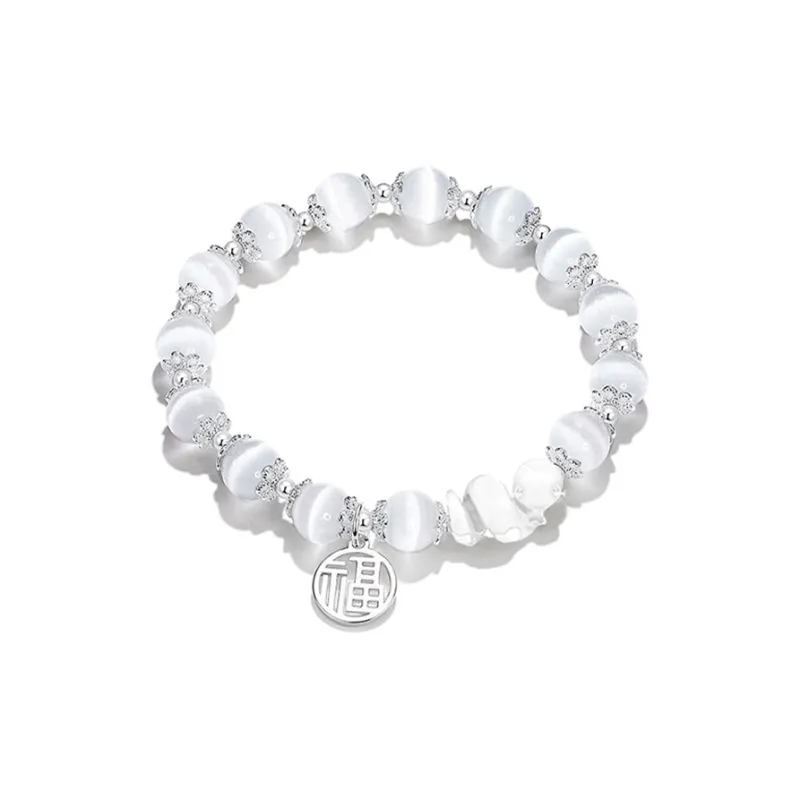 D.K.X Glass Cat Eye Jade Bracelets Unisex-3