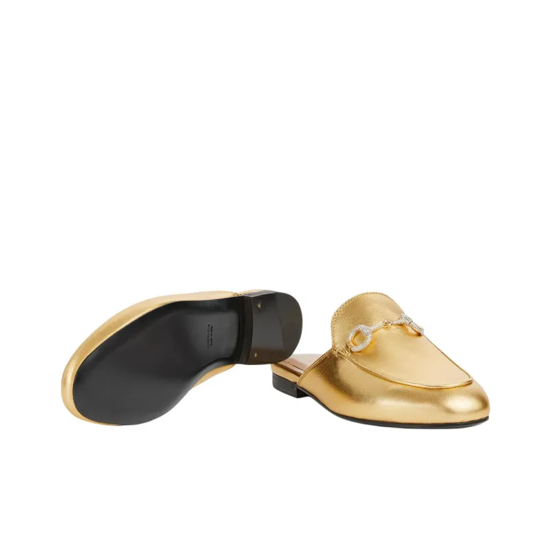 GUCCI Nojum Closed Toe Slippers Women's Gold-5