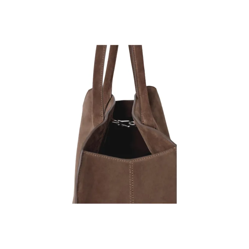 COS Suede Bowling Bag, Handbag, Shoulder Bag Women's Brown-2