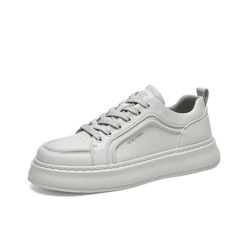 AOKANG Air Force One Series Skateboard Shoes Men Low Top Ecru, Gray-9