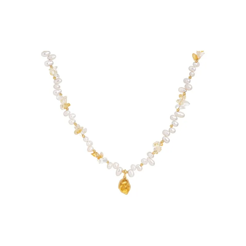 Amber Lollipop Iridescent Realm Pearl Necklaces Women's-0