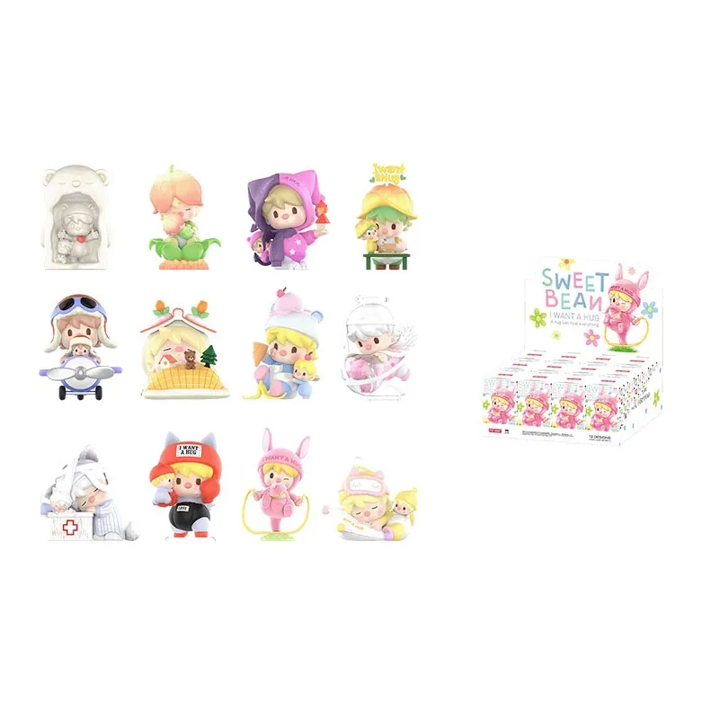 POP MART Little Sweet Bean, Love Hug Collection Blind Box Products Single Mystery Box/Full Box 12 Pcs-0