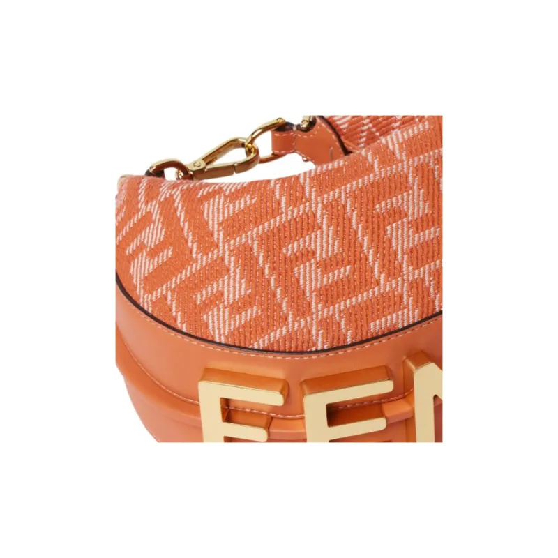 FENDI Fendigraphy Fabric Vagabond Bag Shoulder Bag Mini Women's Orange-3