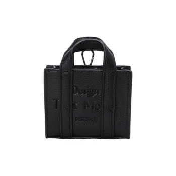 DESCENTE Synthetic Leather Bag Charm Bag Merch Women's Black