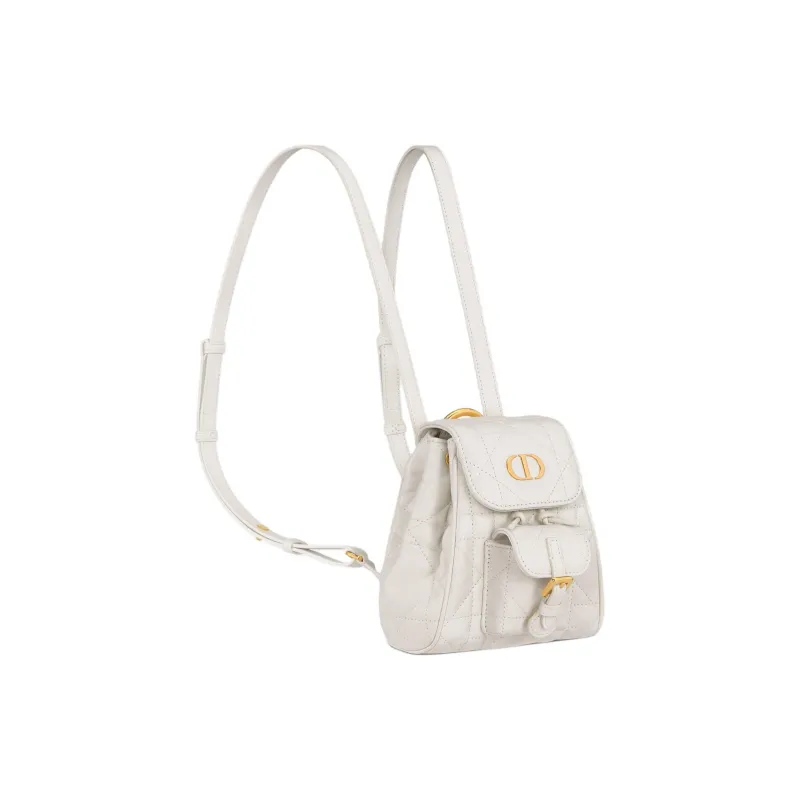 DIOR Caro Sheepskin With Cow Leather Backpack Micro Women's Milk White-1