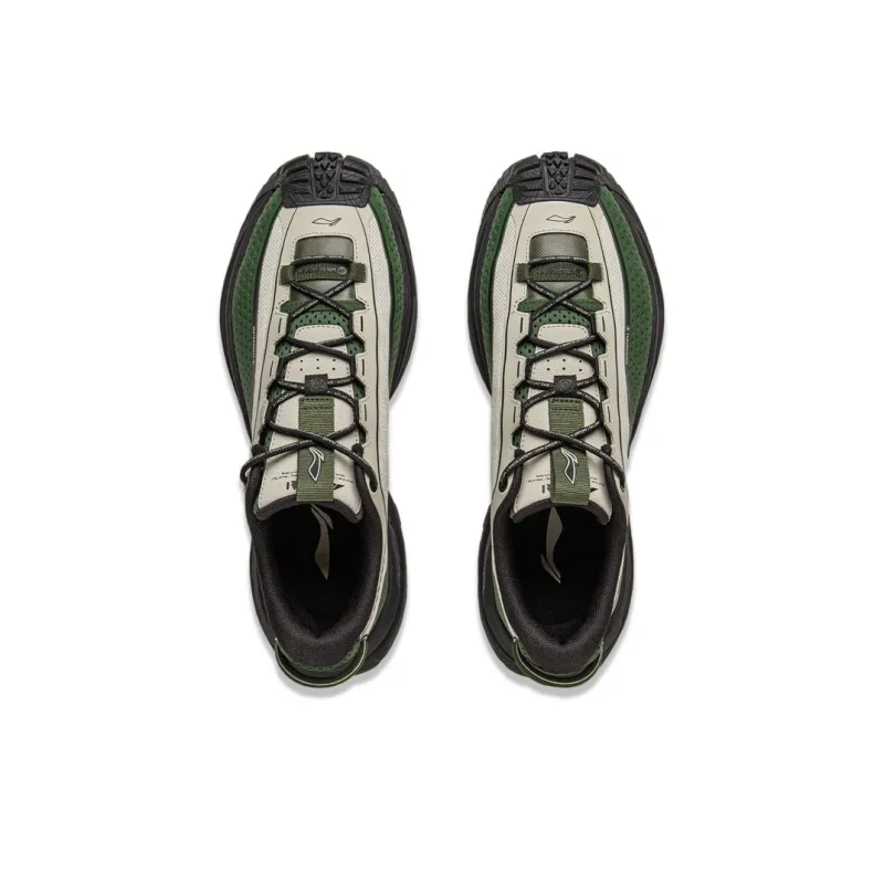 LiNing CF Su Xingchuan Cushioned Slip-Resistant Abrasion-Resistant Low-Top Trekking Shoes Unisex Gray Green-3