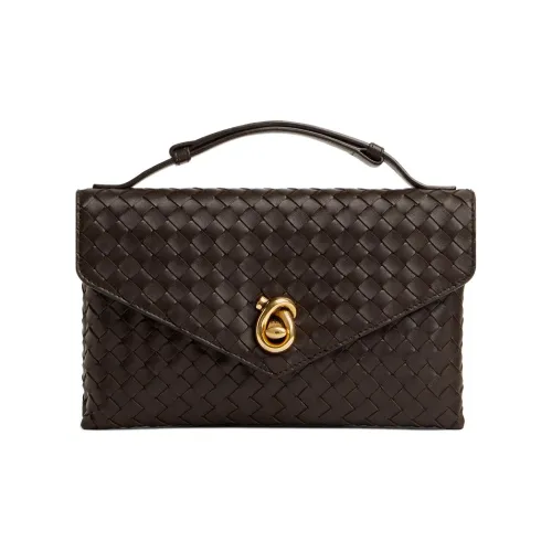 Bottega Veneta KNOT Lambskin One Shoulder Handbags Women's Gummies Brown