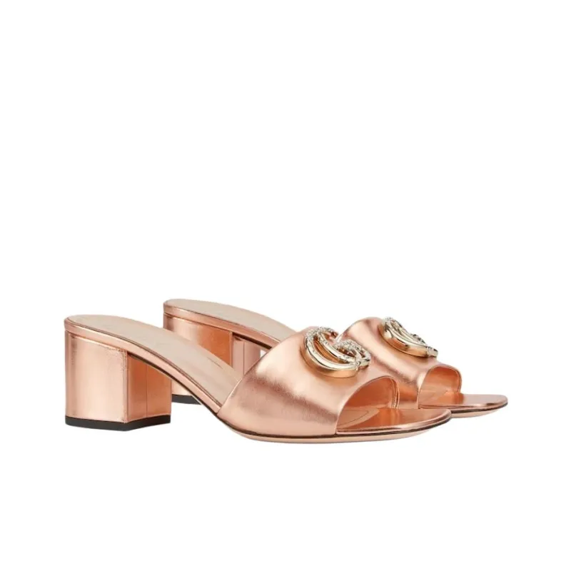 GUCCI Nojum Abrasion Resistant Slide Slippers 5.5cm Women's Pink-2