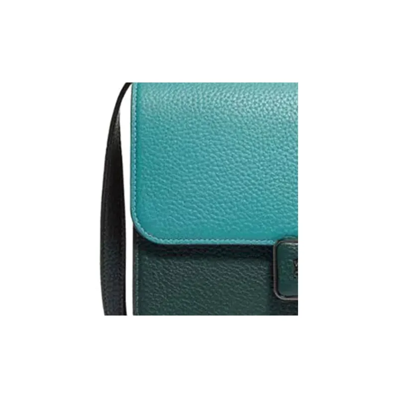 COACH Alie Leather Shoulder Bag, Crossbody Bag, Small Square Bag Women's Vintage Cyan-2