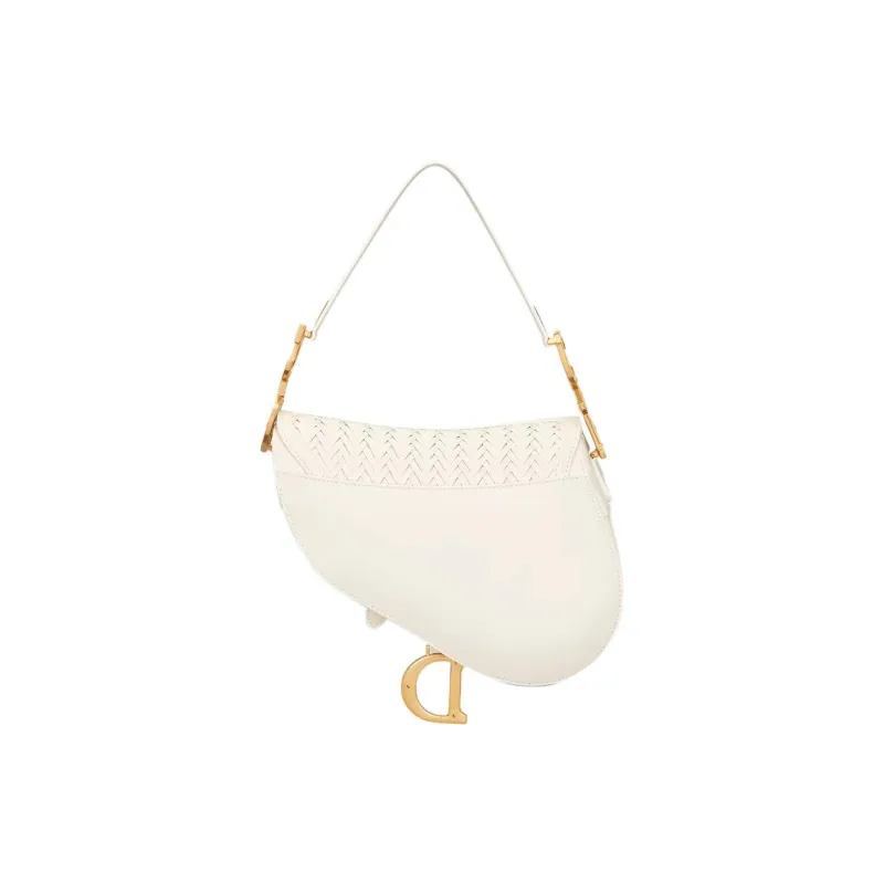 DIOR Saddle Calfskin With Goatskin Saddle Bag, Shoulder Bag, Crossbody Bag, Handbag Women's Ecru-3