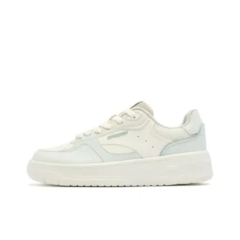 QIAODAN Abrasion Resistant Slip Resistant Low Top Skateboard Shoes Women's White Green