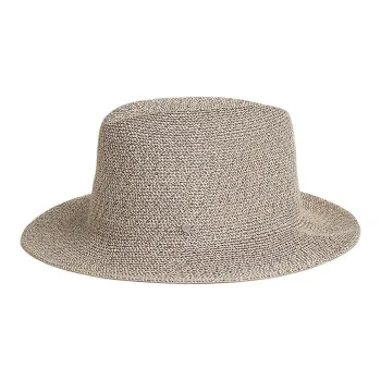 HERMES Paper Linen Polyester Nylon Palladium Horse Shoe Stud Hats & Caps Men's Brown