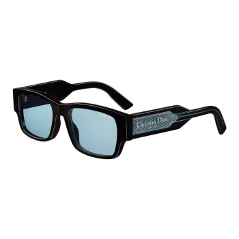 DIOR Acetate Rectangular Sunglasses Unisex Black