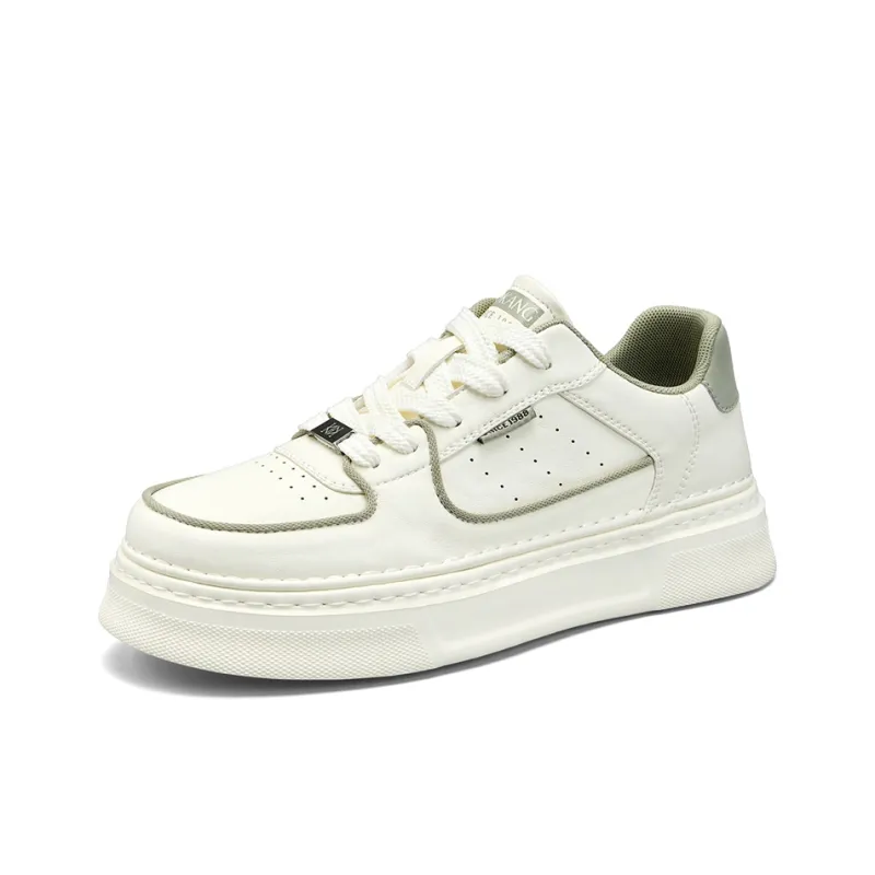 AOKANG Air Force One Series Skateboard Shoes Men Low Top White Green, Black White-2