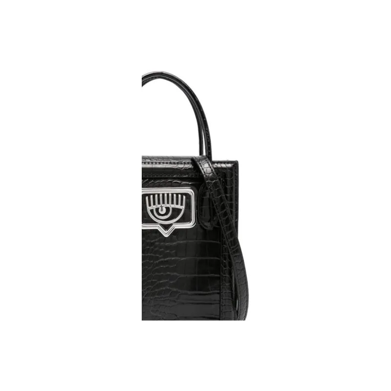 CHIARA FERRAGNI Eyelike Polyester Tote Bag Shopping Bag Shoulder Bag Crossbody Bag Handbag Regular Women's Black-3
