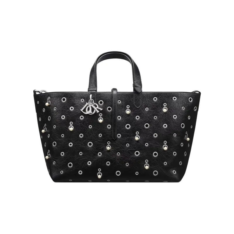 DIOR Toujours Cow Leather Handbag Women's Black-0