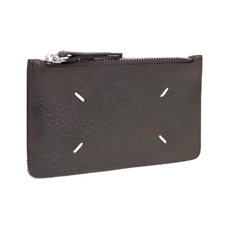 Maison Margiela Grain Leather Wallet, Card Holder Men's Brown-1