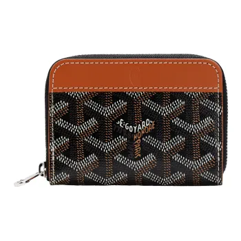 GOYARD MATIGNON Canvas With Leather Wallet Coin Purse Mini Women's Black/Brown
