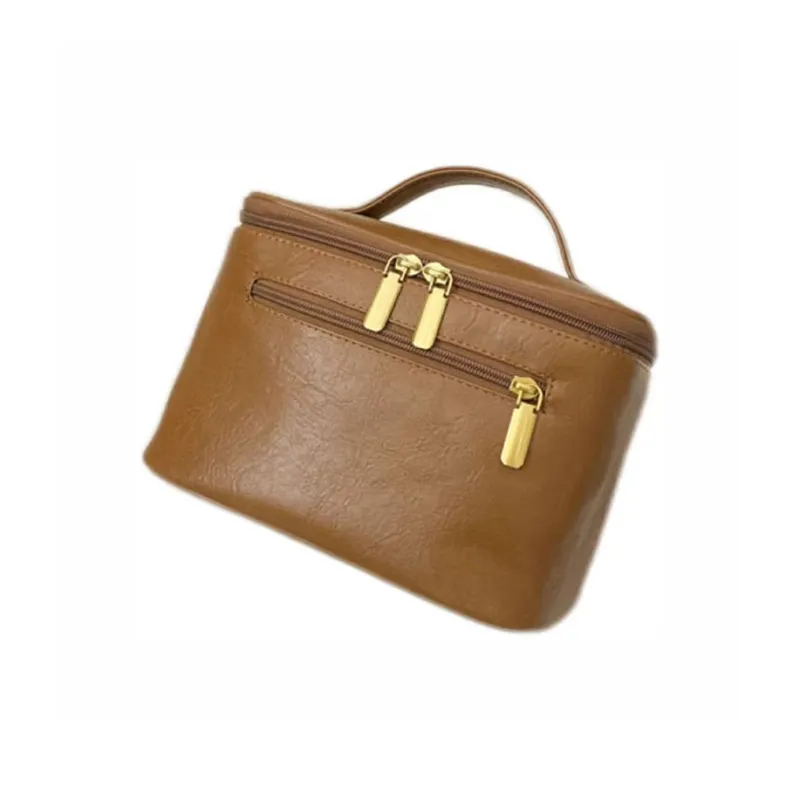 Boniu PU Makeup Bag Women's Black/Dark Brown/Light Brown-6