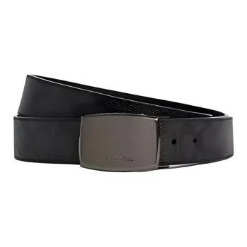 COACH Coated Canvas Calfskin Leather Belts Men's Black Width 3.8CM