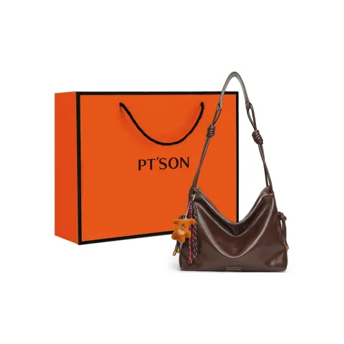 PT'SON Synthetic Leather Underarm Crossbody Bag, Shoulder Bag Regular Women's Coffee/Black