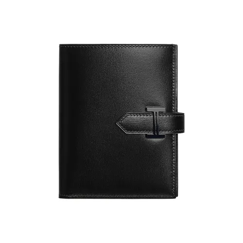HERMES Bearn Cow Leather Wallet Women's 89 Noir Black
