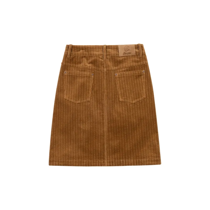 BEASTER Casual Short Skirts Women's Brown-1
