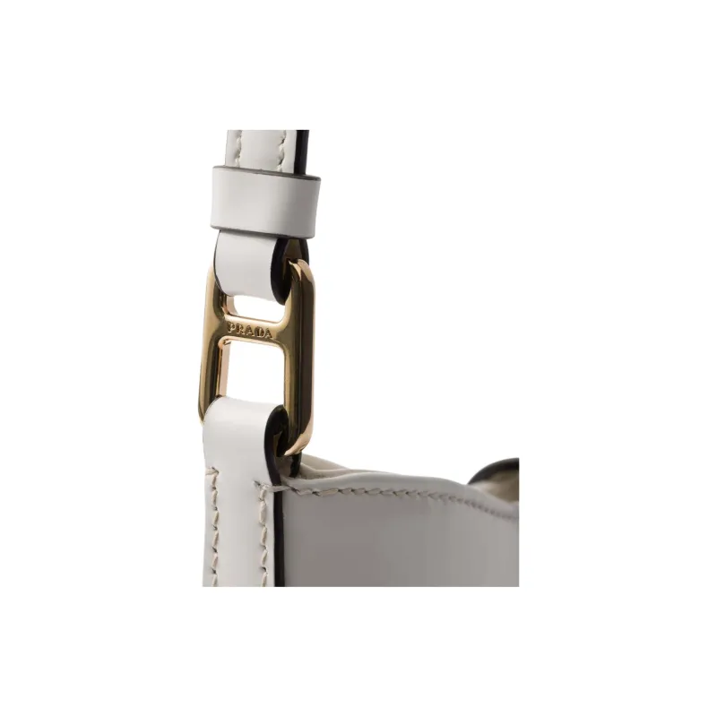 PRADA Cleo Calfskin Handbag, Shoulder Bag Women's White-5