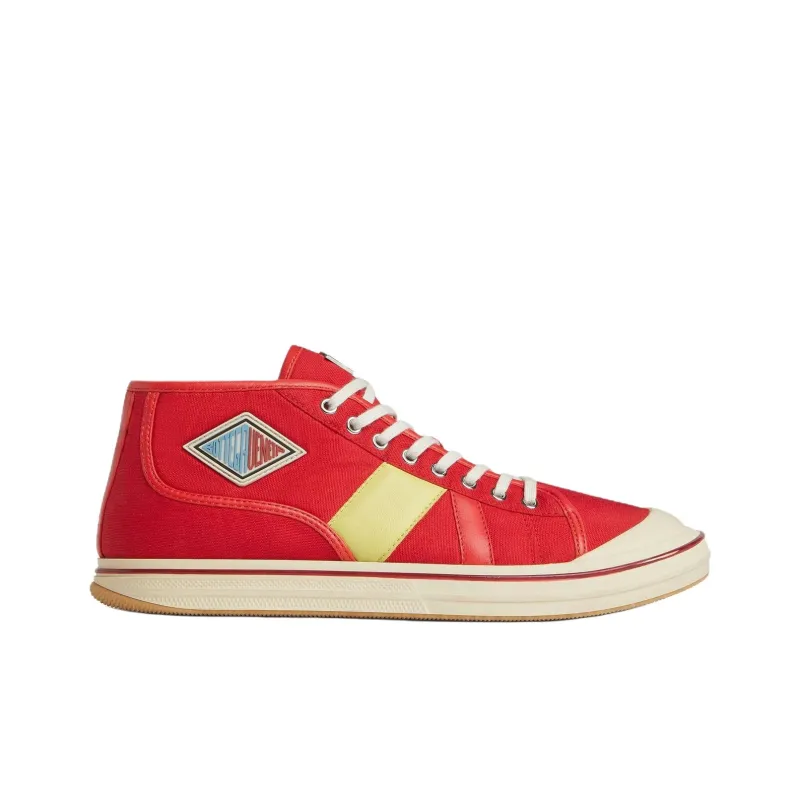 Bottega Veneta Eliot Mid Top Canvas Shoes Women's Red-1