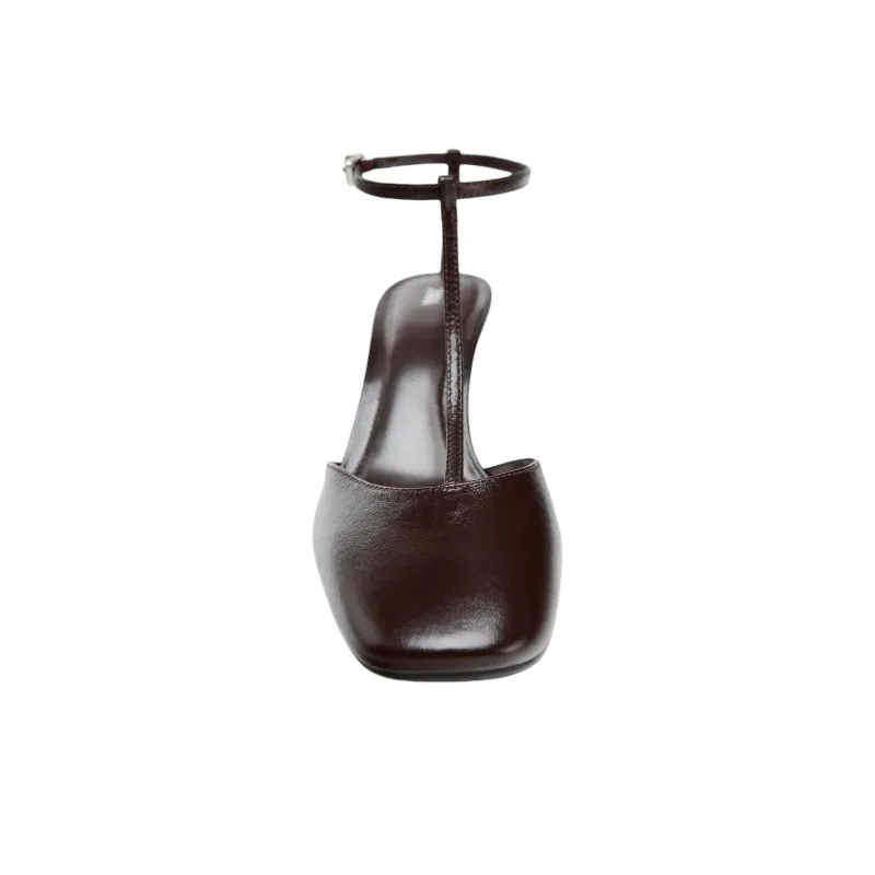 ZARA Slim Heel High Heels 7.5cm Women's Brown-3
