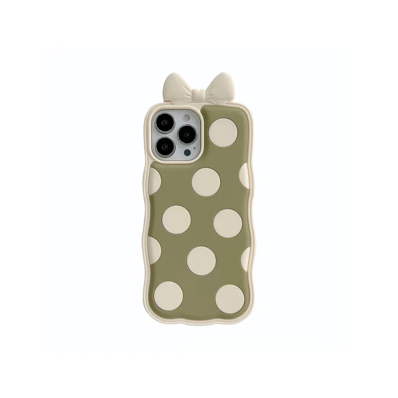 Beams Silicone Material Plush Bear Avocado Phone Cases Compatible With 14 Pro Max/13 Pro-7