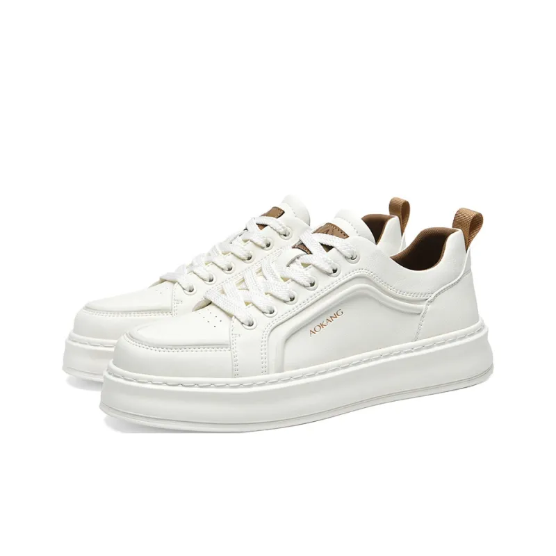 AOKANG Air Force One Series Skateboard Shoes Men Low Top Ecru, Gray-3