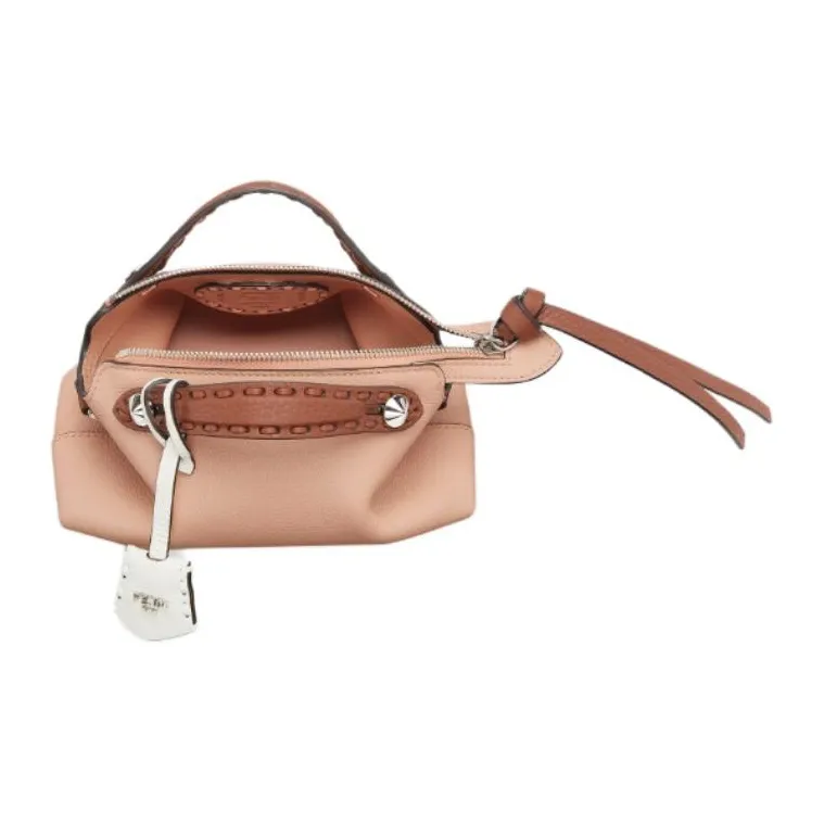 FENDI Leather One Shoulder Handbags Mini Women's Pink-5