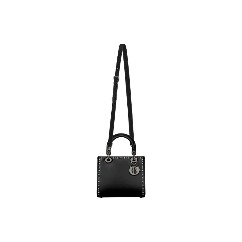 DIOR Lady Dior Calfskin Tote Bag Shopping Bag Shoulder Bag Crossbody Bag Handbag Medium Size Women's Black-1