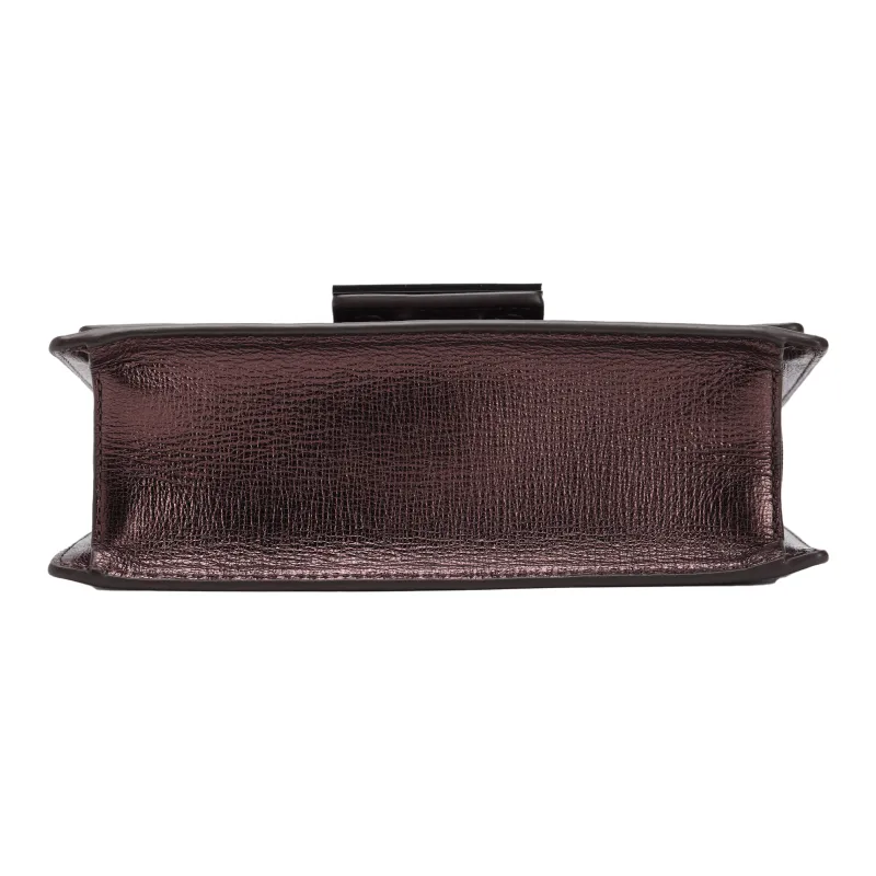 TORY BURCH BON Leather Shoulder Bag, Crossbody Bag, Handbag Mini Women's Black Cherry-3
