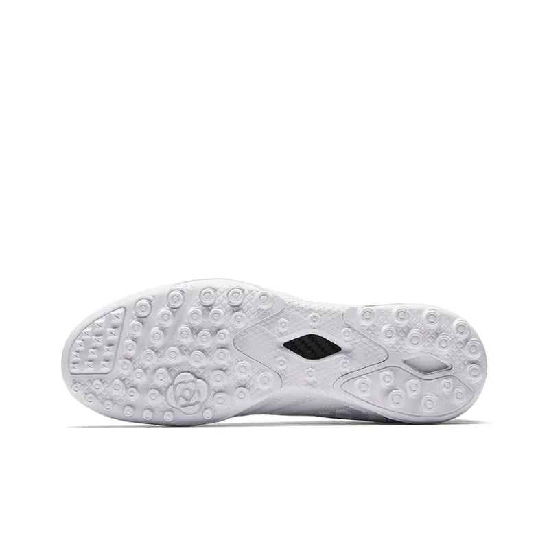 Anta TF Rubber Broken Studs Anti-Slip Wear-Resistant Soccer Shoes Men's White Gray-4